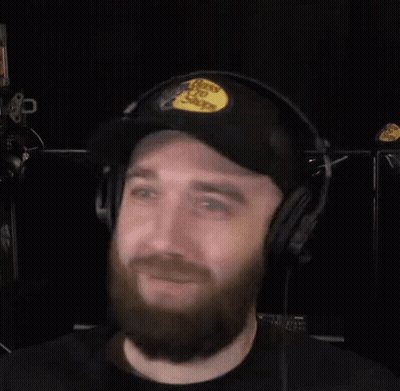 Man With Beard Wearing Headphones And Bass Pro Shop Hat GIF
