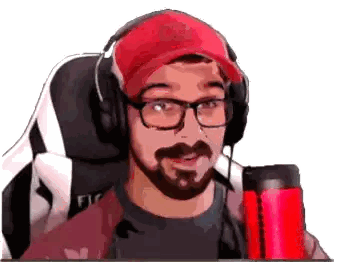 Man With Beard Wearing Headphones And Glasses Sticker
