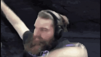 Man With Beard Wearing Headphones Holding Microphone GIF