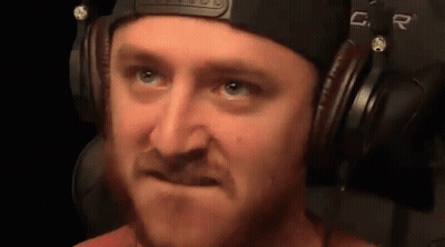 Man With Beard Wearing Headphones Making Face GIF