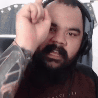 Man With Beard Wearing Headphones Making Face GIF