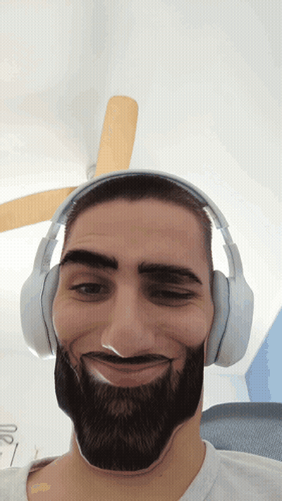 Man With Beard Wearing Headphones Making Face GIF