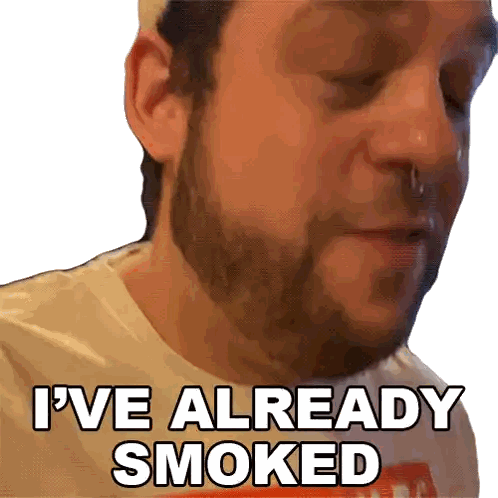 Man With Beard Wearing I Already Smoked Shirt Sticker