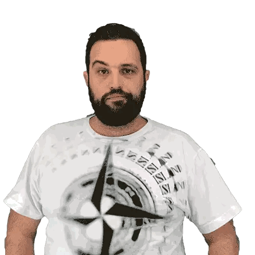 Man With Beard Wearing Island T-Shirt Sticker