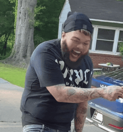Man With Beard Wearing Jesus Shirt GIF