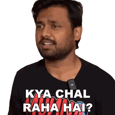 Man With Beard Wearing Kya Chal Raha Hai T-Shirt Sticker