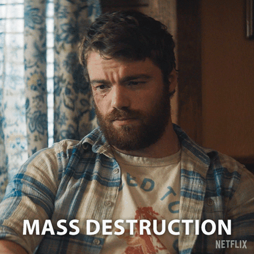 Man With Beard Wearing Mass Destruction T-Shirt