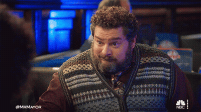 Man With Beard Wearing Mr Mayor Sweater Vest GIF