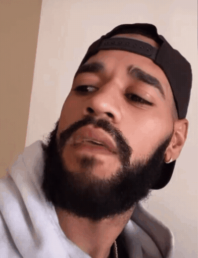Man With Beard Wearing NBA Hat GIF