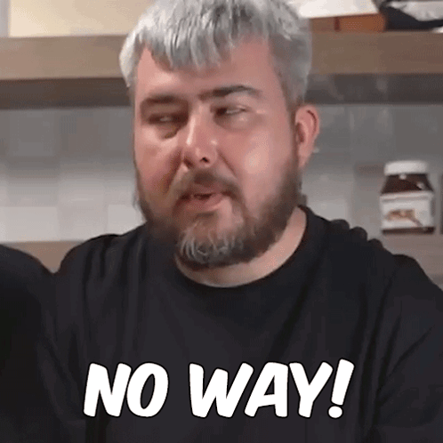Man With Beard Wearing No Way Shirt GIF