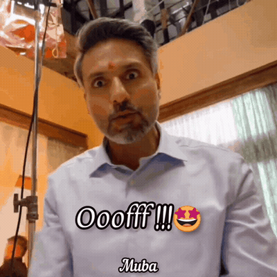 Man With Beard Wearing Oooofff Shirt GIF