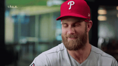 Man With Beard Wearing Red P Hat GIF