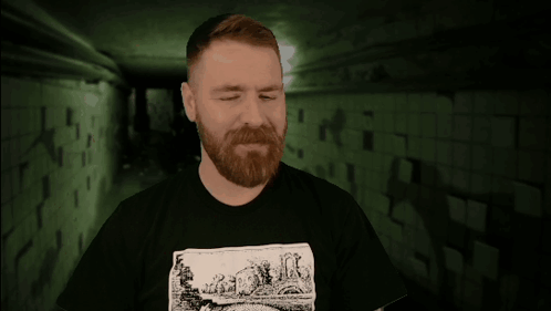 Man With Beard Wearing River T-Shirt GIF