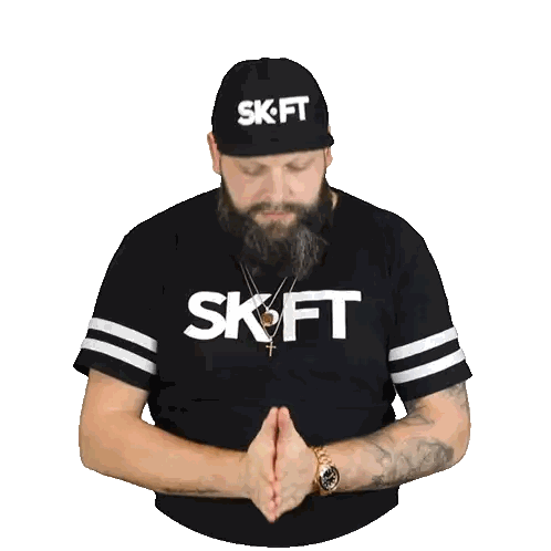Man With Beard Wearing SKT Shirt Sticker