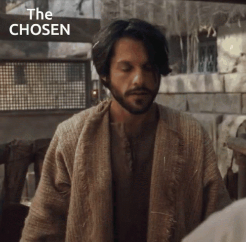 Man With Beard Wearing Sweater That Says The Chosen GIF