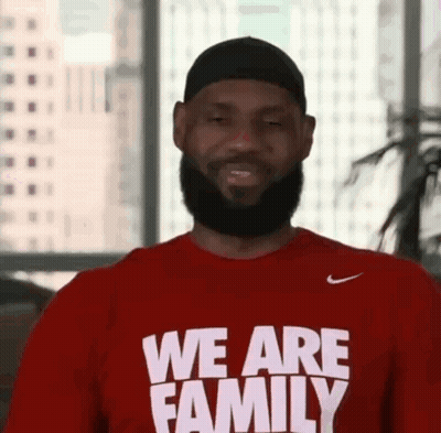 Man With Beard Wearing We Are Family Shirt GIF