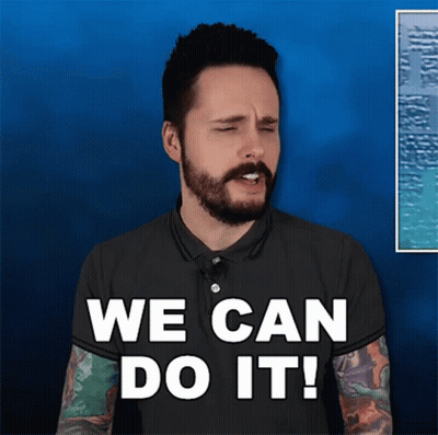 Man With Beard Wearing We Can Do It Shirt GIF