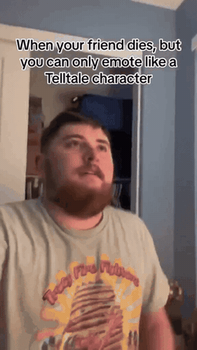 Man With Beard Wearing When Your Friend Dies T-Shirt GIF