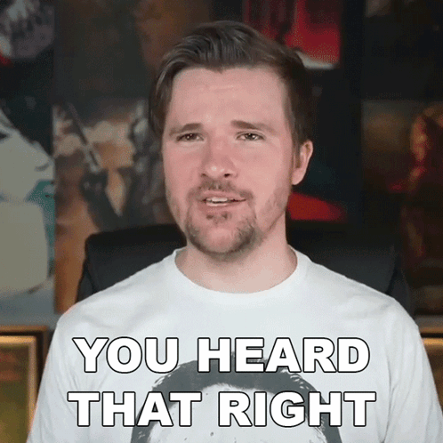Man With Beard Wearing White Shirt You Heard That Right GIF