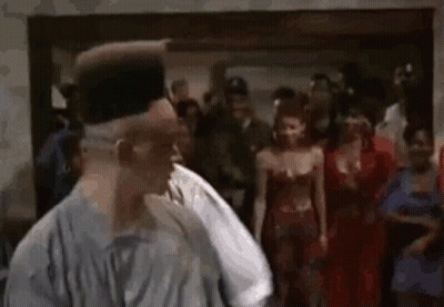 Man With Big Afro Dancing In Crowd GIF