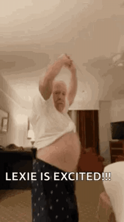 Man With Big Belly Dancing Shirtless GIF