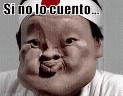 Man With Big Face Wearing Headband Making Face GIF