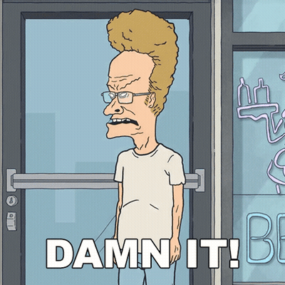 Man With Big Head Saying Damn It GIF