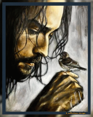 Man With Bird On Hand By B-Collections GIF