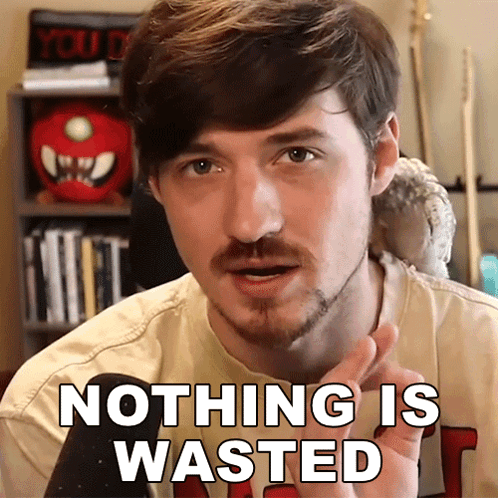 Man With Bird On Shoulder And Nothing Is Wasted GIF