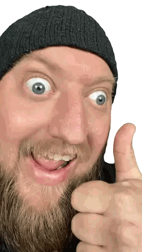 Man With Black Beanie Thumbs Up Sticker