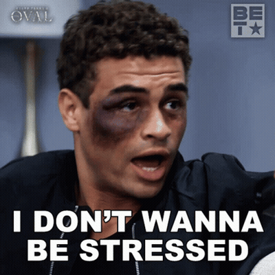 Man With Black Eye Says I Don't Want Stress GIF