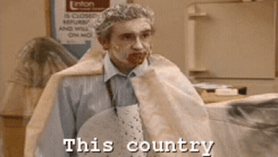Man With Blanket On Head Saying This Country GIF