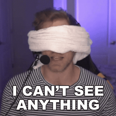 Man With Blindfold Saying I Can't See Anything GIF