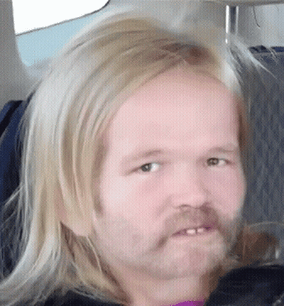Man With Blonde Hair And Beard Making Face GIF