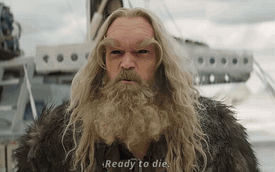 Man With Blonde Hair And Beard Says Ready To Die GIF