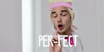 Man With Blonde Hair And Pink Headband Making Funny Face GIF