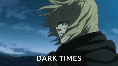 Man With Blonde Hair Dark Times GIF