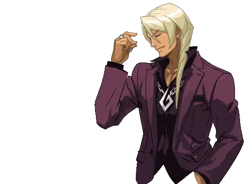 Man With Blonde Hair Purple Suit Black Shirt Sticker