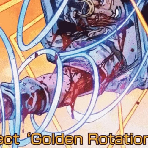 Man With Blood And Golden Rotation GIF