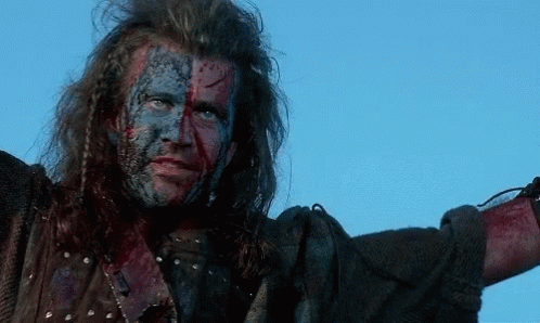 Man With Blood On Face Arms Outstretched GIF