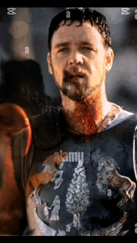 Man With Blood On Face In Alamy T-Shirt GIF