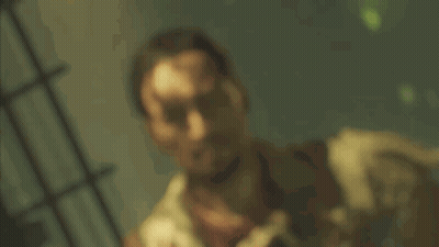 Man With Blood On Face In Dark Room GIF