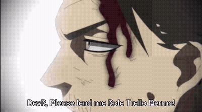 Man With Blood On Face Saying Devr Please Lend Me Role Trello Perms GIF