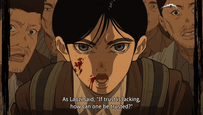 Man With Blood On Face Talking About Trust GIF
