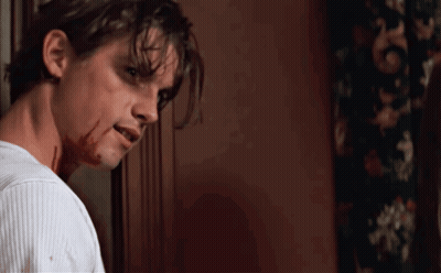 Man With Blood On Face White Sweater GIF