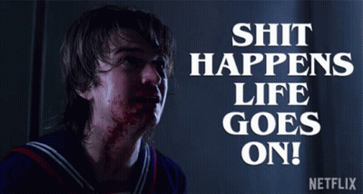 Man With Blood On His Face Shit Happens Life Goes On GIF