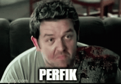 Man With Bloody Arm And Perfik On Couch GIF