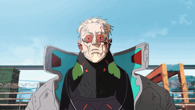 Man With Bloody Face And Red Eyes GIF