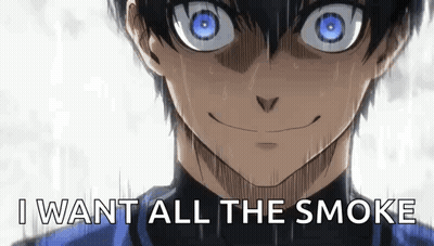 Man With Blue Eyes Saying I Want All The Smoke GIF