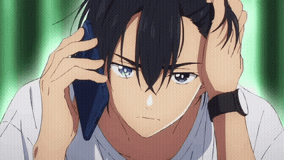Man With Blue Eyes Talking On Cellphone GIF